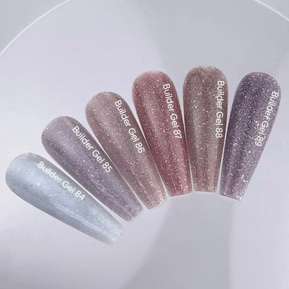 NAILSOFTHEDAY Builder Gel 85 — pink-milky reflective builder gel with opal shimmer, 15 ml