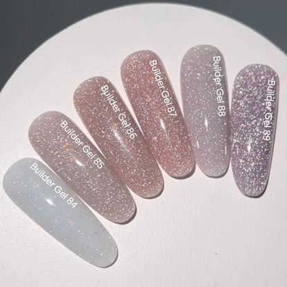 NAILSOFTHEDAY Builder Gel 87 — warm nude reflective builder gel with opal shimmer, 15 ml
