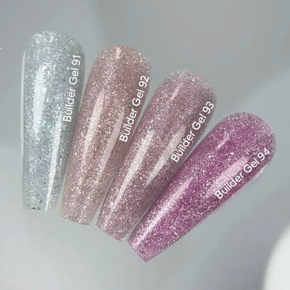 NAILSOFTHEDAY Builder Gel 91 — silver-milky reflective builder gel, 15 ml