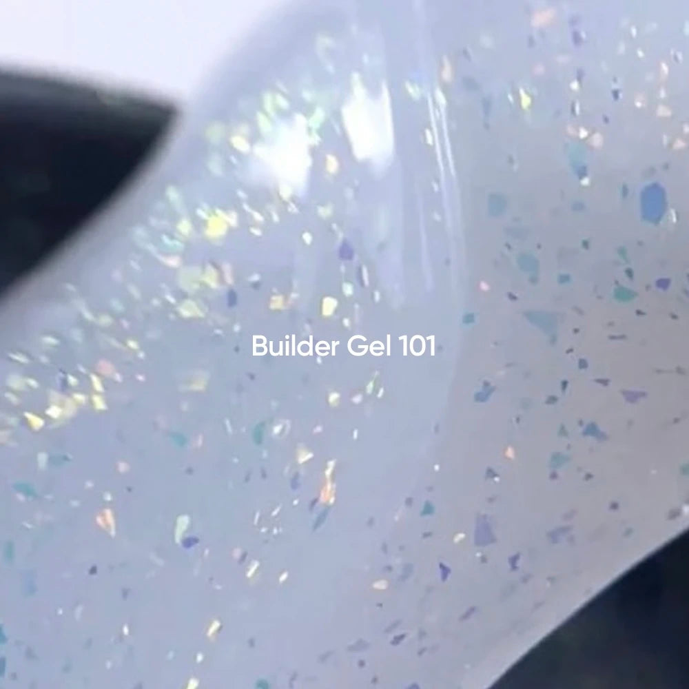NAILSOFTHEDAY Builder Gel 101 — milky builder gel with gold foil, 15 ml