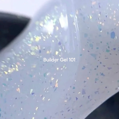 NAILSOFTHEDAY Builder Gel 101 — milky builder gel with gold foil, 15 ml