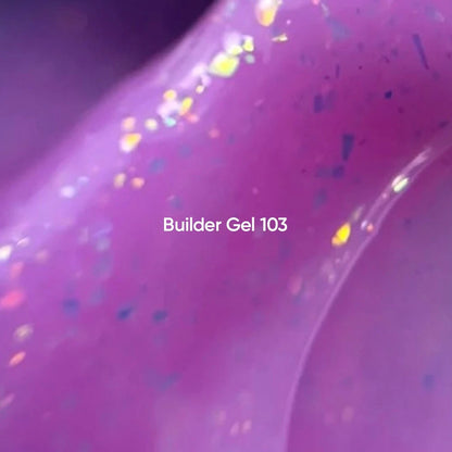 NAILSOFTHEDAY Builder Gel 103 — pink builder gel with gold foil, 15 ml