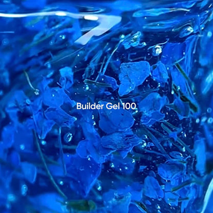 NAILSOFTHEDAY Builder Gel 100 — light blue builder gel with dried flowers, 15 ml