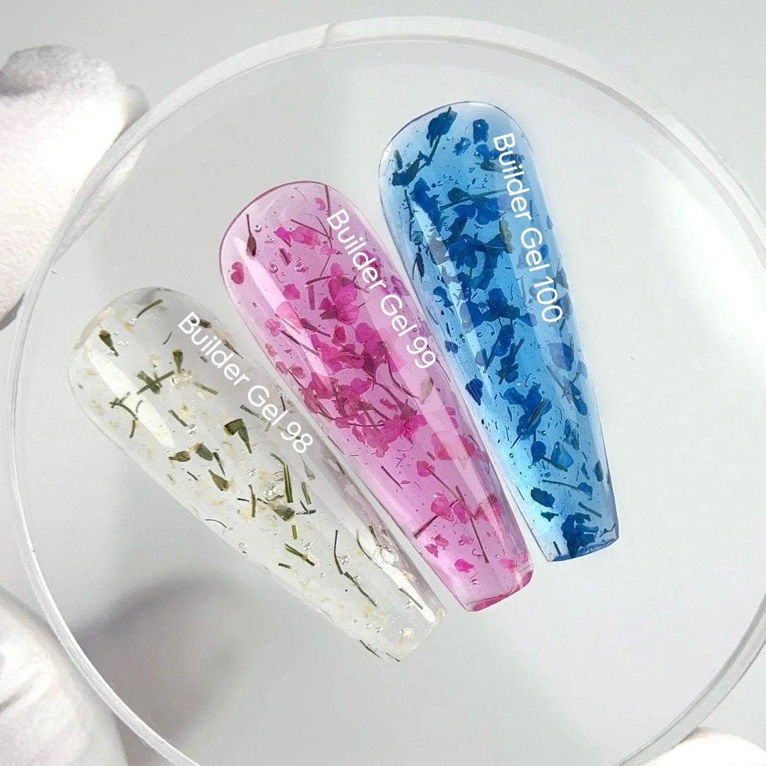 NAILSOFTHEDAY Builder Gel 98 — transparent builder gel with dried flowers, 15 ml