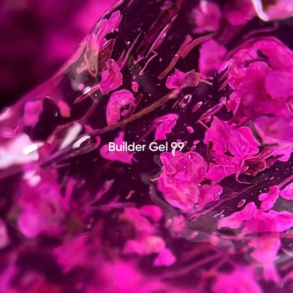 NAILSOFTHEDAY Builder Gel 99 — pink builder gel with dried flowers, 15 ml