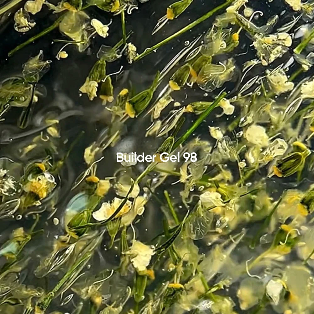 NAILSOFTHEDAY Builder Gel 98 — transparent builder gel with dried flowers, 15 ml