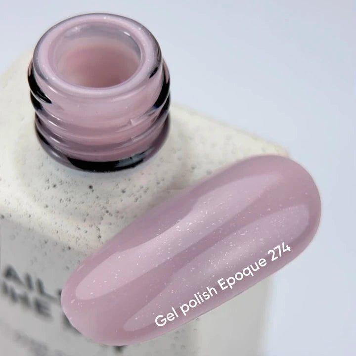 NAILSOFTHEDAY Gel Polish Epoque 274 — vernis semi-permanent mauve poudré avec shimmer, couvrant en une seule couche, 10 ml