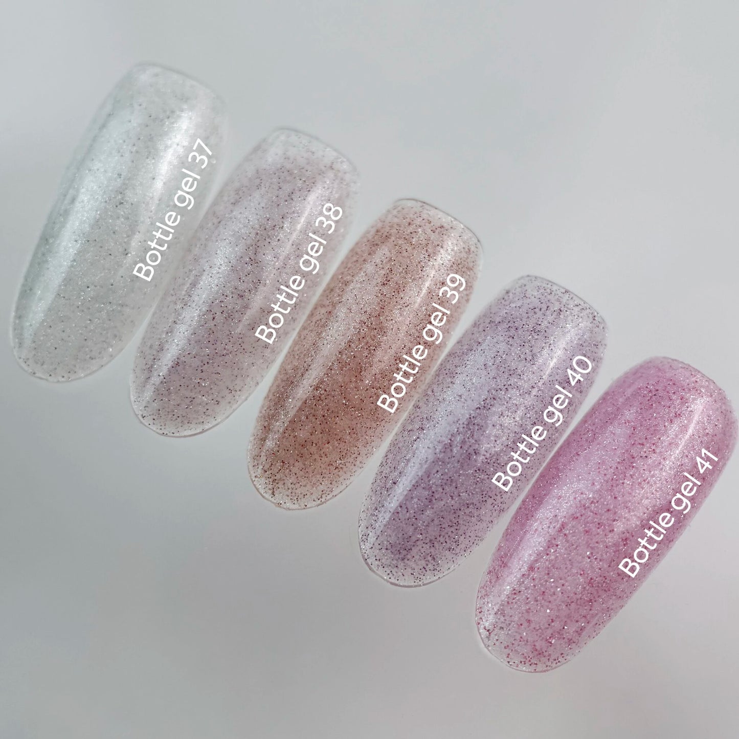 NAILSOFTHEDAY Bottle Gel 38 – gel ultraresistente rosado lechoso con efecto reflectante para el refuerzo de uñas, 10 ml