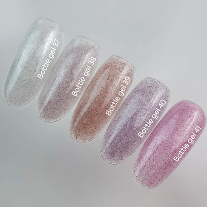 NAILSOFTHEDAY Bottle Gel 38 – gel ultraresistente rosado lechoso con efecto reflectante para el refuerzo de uñas, 10 ml