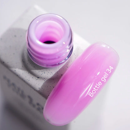 NAILSOFTHEDAY Bottle Gel 34 – gel ultraresistente rosa delicado para el refuerzo de uñas, 10 ml