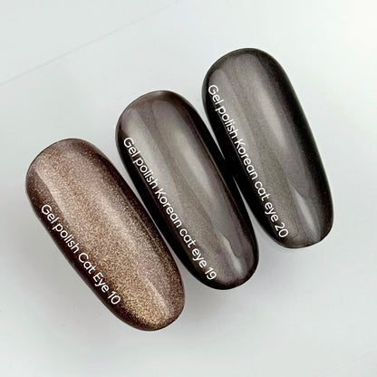 NAILSOFTHEDAY Korean Cat Eye 20 — a cool dark brown cat eye gel polish. 6 ml.