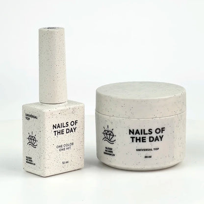 NAILSOFTHEDAY Universal Top — glossy no-wipe top coat with minimal UV filters, 30 ml
