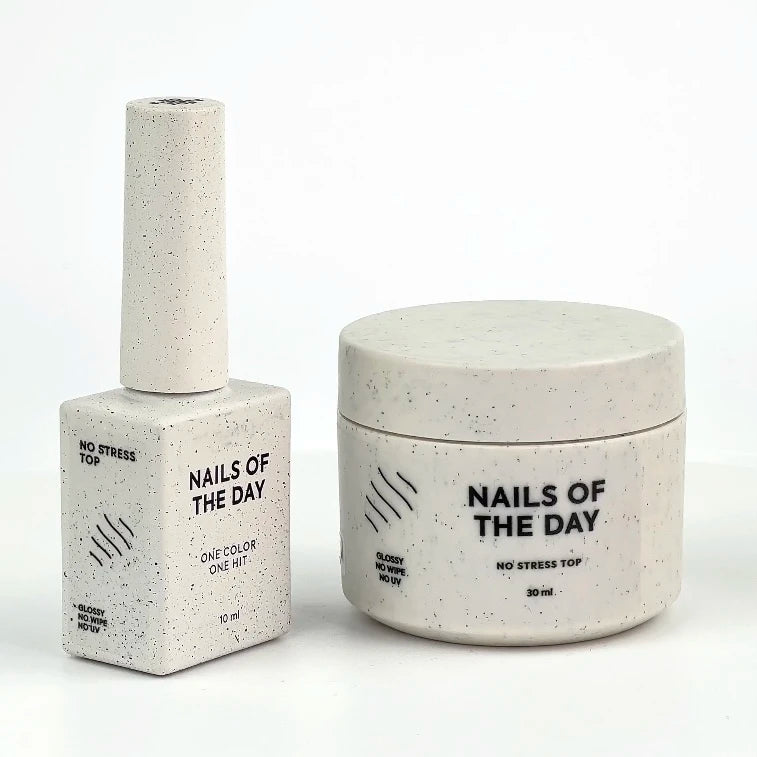 NAILSOFTHEDAY No stress top no wipe — glossy top without a sticky layer and without UV filters, ANTI-SCRATCH top, 30 ml