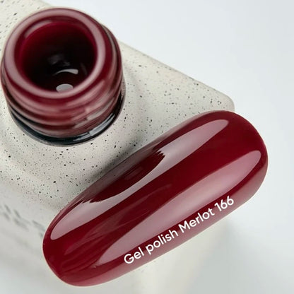 NAILSOFTHEDAY Gel Polish Merlot 166 – verniz de gel cereja-ameixa intenso, com cobertura numa única camada, 10 ml №2
