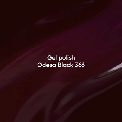 NAILSOFTHEDAY Gel Polish Odesa Black 366 – esmalte semipermanente tono vino muy oscuro, casi negro, con cobertura en una sola capa, 10 ml №3
