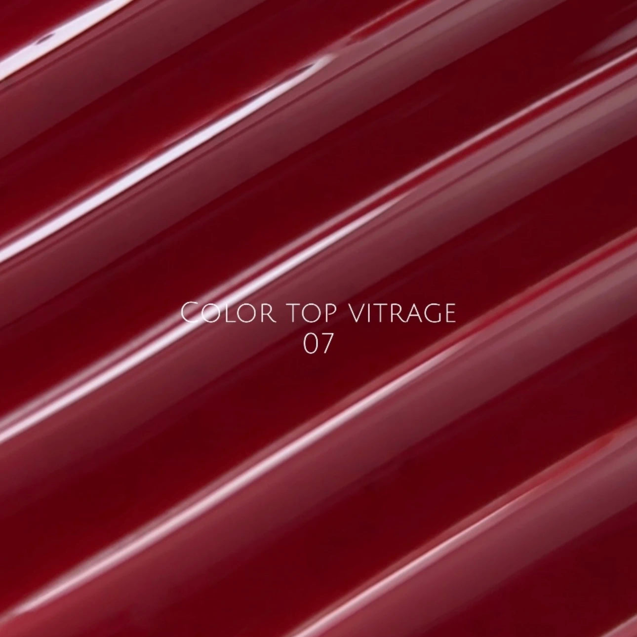 NAILSOFTHEDAY Color Top Vitrage 07 — deep, semi-transparent burgundy vitrail top coat without a sticky layer for nails, 10 ml.