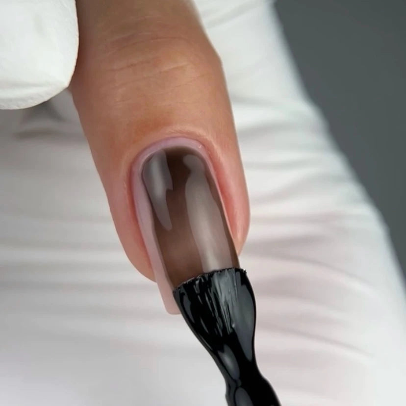 NAILSOFTHEDAY Color Top Vitrage 09 — semi-transparent black vitrail top coat without a sticky layer for nails, 10 ml.