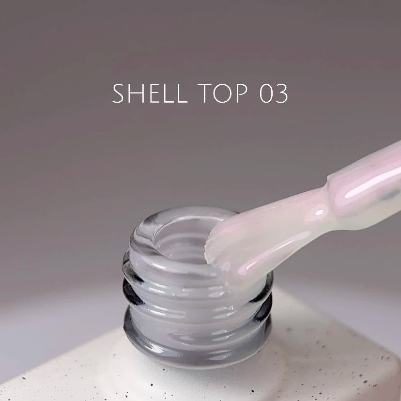 NAILSOFTHEDAY Shell Top 03 Nuova Formula — top perlato con effetto polvere rosa, senza strato di dispersione, 10 ml