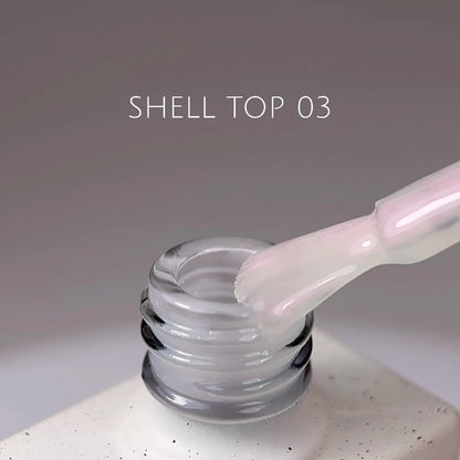 NAILSOFTHEDAY Shell Top 03 Nuova Formula — top perlato con effetto polvere rosa, senza strato di dispersione, 10 ml