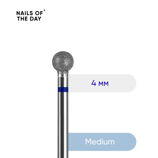 Фреза Nailsoftheday Куля — брендована фреза алмазна куля синя, 4 мм.