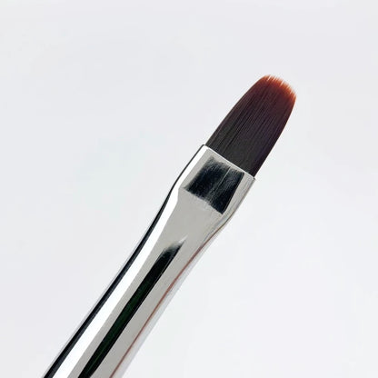 NAILSOFTHEDAY Professional Brush Oval — a professional metal nail brush with cap, designed for gel application, flat oval shape, 9 mm.