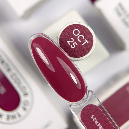 NAILSOFTHEDAY Color of the Month October 2025 Toscano — burgundy shade, full coverage in one coat, 10 ml