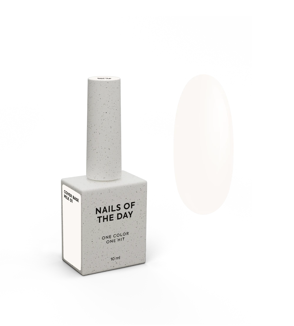 Nailsoftheday Cover base NOVA Formula milk 01 — base camuflada translúcida de leite frio para unhas, 10 ml