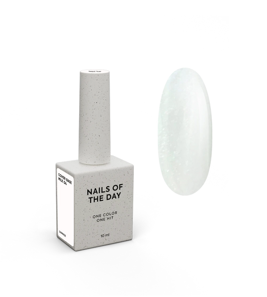 Nailsoftheday Cover base NOVA Formula milk 04 — base leitosa com glitter prateado e camuflagem para unhas, 10 ml