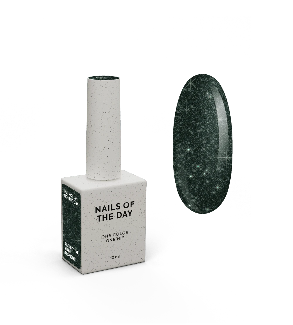 Vernis gel NAILSOFTHENIGHT Mohito — vernis gel réfléchissant vert foncé profond, 10 ml