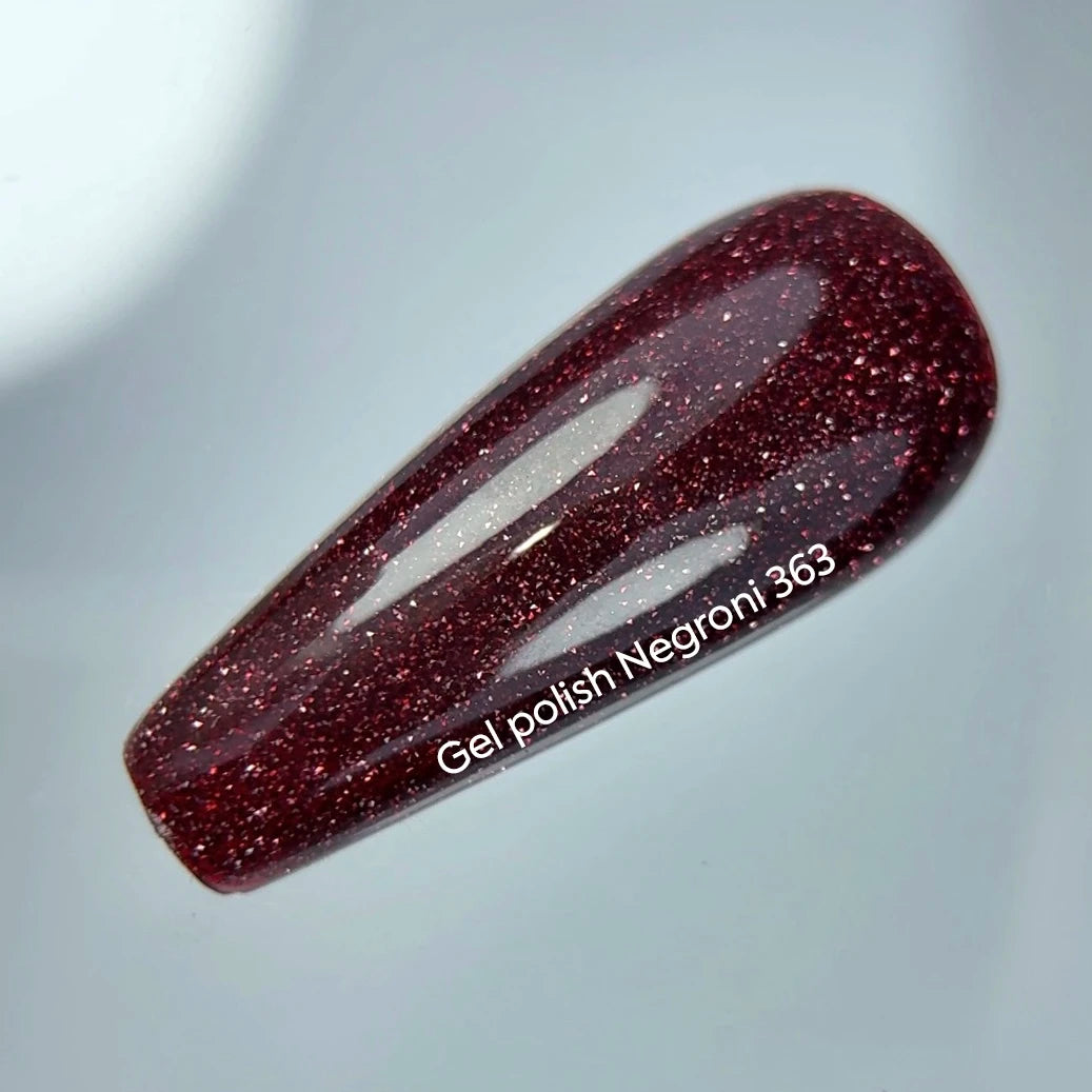 Vernis gel NAILSOFTHENIGHT Negroni — vernis gel réfléchissant bordeaux foncé, 10 ml