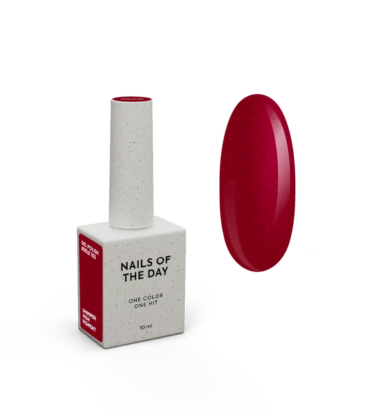 NAILSOFTHEDAY Vamos especial Adele - verniz gel vermelho com brilho cobrindo uma camada, 10 ml