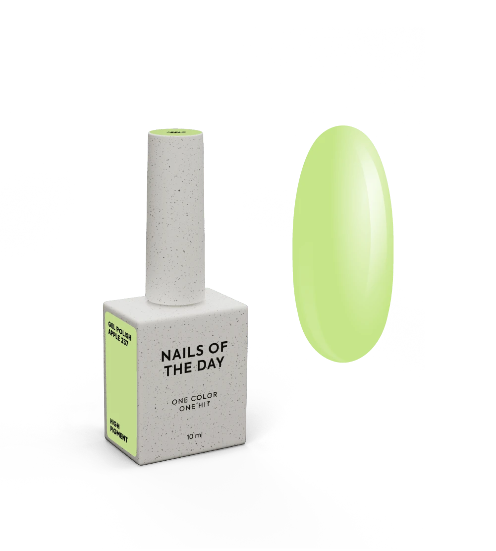 NAILSOFTHEDAY Let's special Apple - verniz gel pastel limão cobrindo numa camada, 10 ml