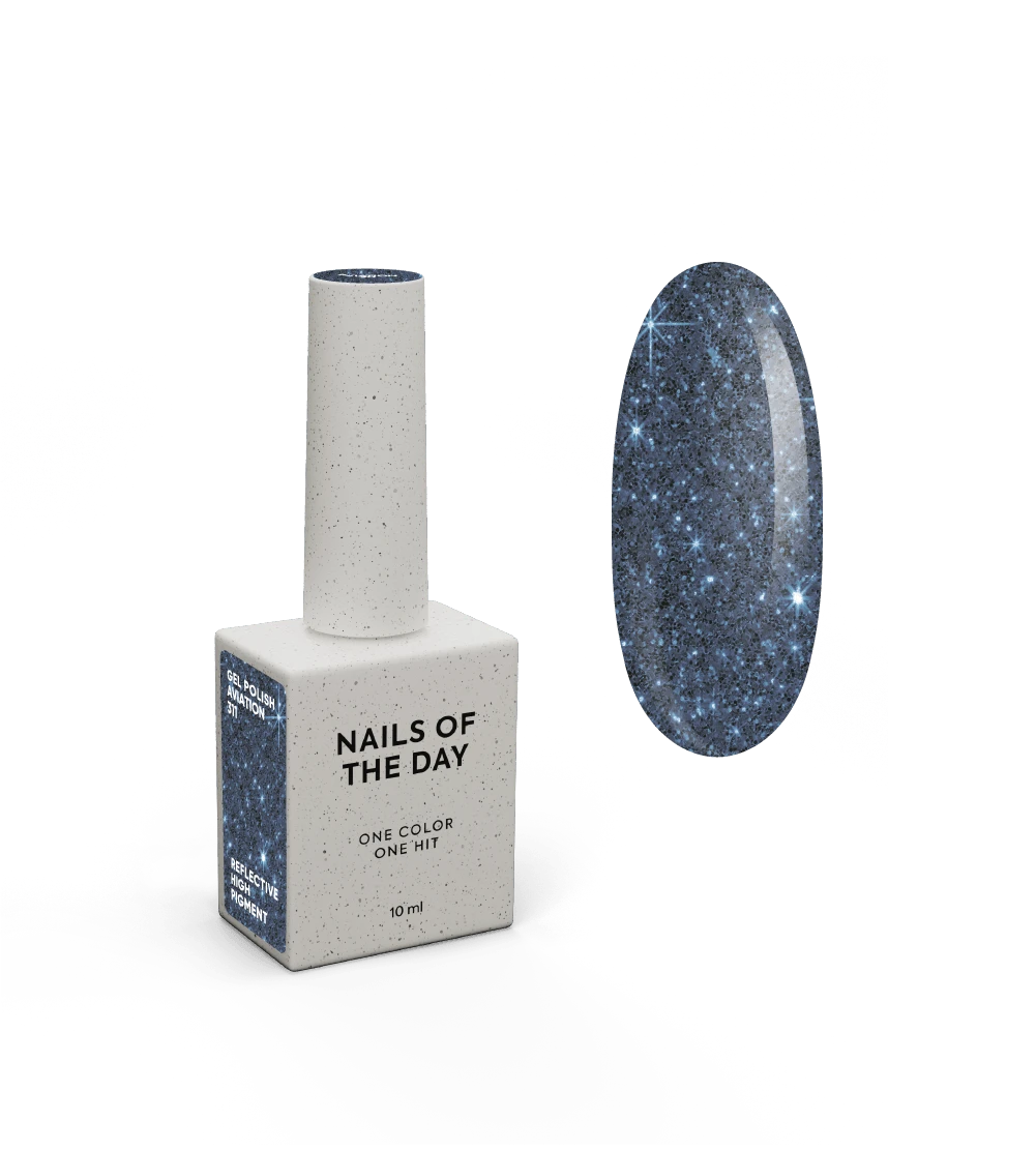 NAILSOFTHEDAY Gel Polish Aviation — esmalte semipermanente azul-gris reflectante, 10 ml