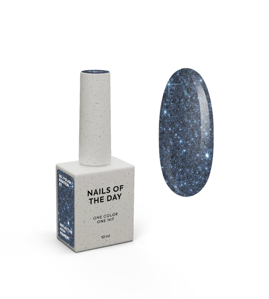 NAILSOFTHEDAY Gel Polish Aviation — esmalte semipermanente azul-gris reflectante, 10 ml