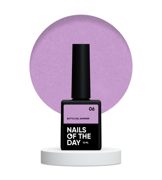 NAILSOFTHEDAY Bottle gel shimmer 06 – gel violeta ultrafuerte con brillo plateado, 10 ml