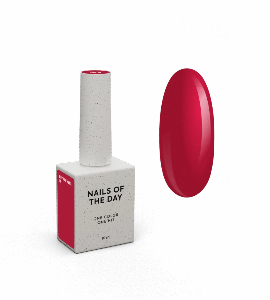 NAILSOFTHEDAY Bottle Gel 18 – gel ultrarresistente vermelho clássico, 10 ml.