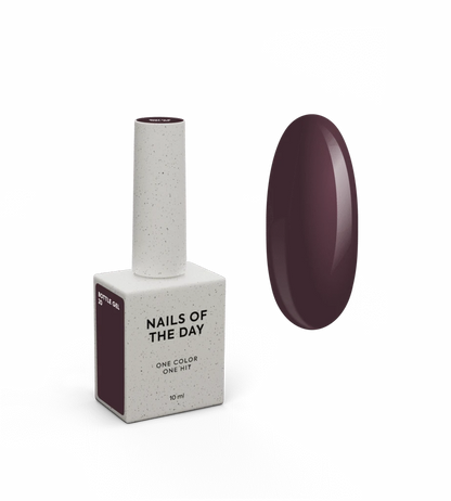NAILSOFTHEDAY Bottle Gel 20 – gel ultrarresistente marrom com subtom roxo, 10 ml.