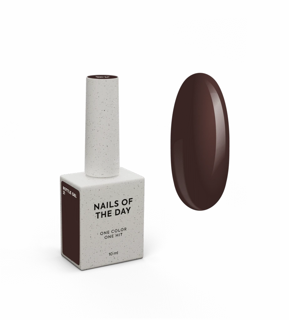 NAILSOFTHEDAY Bottle Gel 21 – gel ultrarresistente marrom frio, 10 ml.