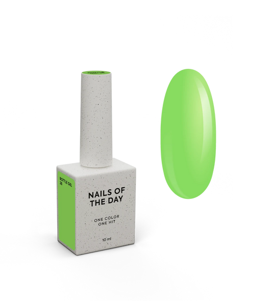 NAILSOFTHEDAY Bottle Gel 28 – gel ultraresistente verde neon per il rinforzo delle unghie, 10 ml