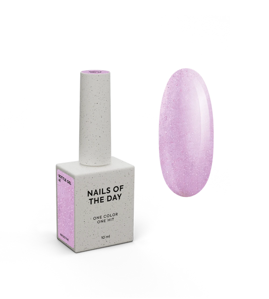 NAILSOFTHEDAY Bottle Gel 41 – gel ultraresistente rosa riflettente per il rinforzo delle unghie, 10 ml