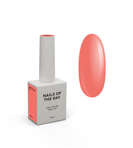 NAILSOFTHEDAY Bottle Gel 43 – gel ultraresistente rosso shimmer per il rinforzo delle unghie, 10 ml