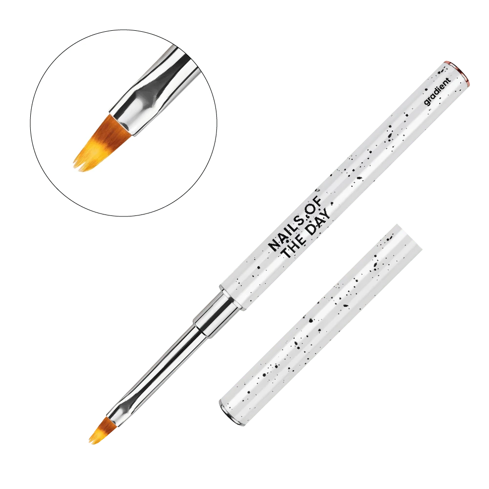 NAILSOFTHEDAY Brush Gradient — a professional metal nail brush with cap, designed for creating flawless gradients, 12 mm.