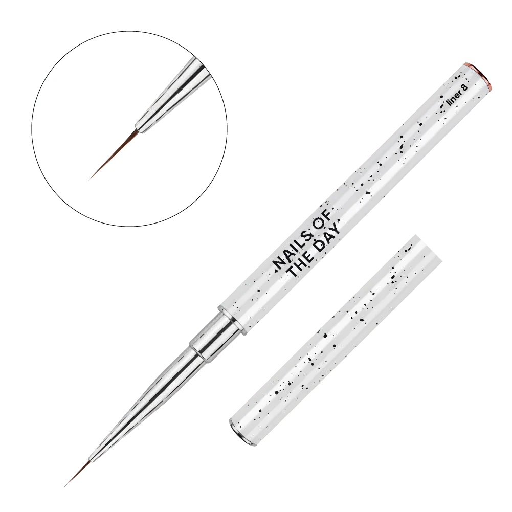 NAILSOFTHEDAY Professional Brush Liner — a professional metal nail brush with cap, designed for fine detailing and line work, liner 8 mm.