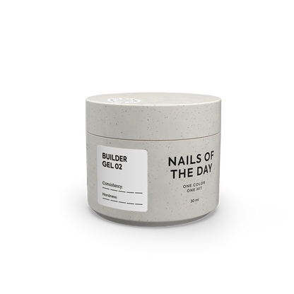 NAILSOFTHEDAY Builder Gel 02 — gel blanc laiteux pour extensions d’ongles, 30 ml