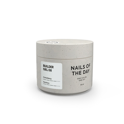 NAILSOFTHEDAY Builder Gel 08 — gel lattiginoso per allungamento unghie, 30 ml
