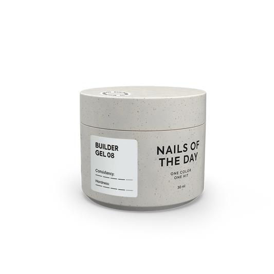 NAILSOFTHEDAY Builder Gel 08 — gel lattiginoso per allungamento unghie, 30 ml