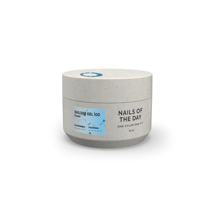 NAILSOFTHEDAY Builder Gel 100 — light blue builder gel with dried flowers, 15 ml