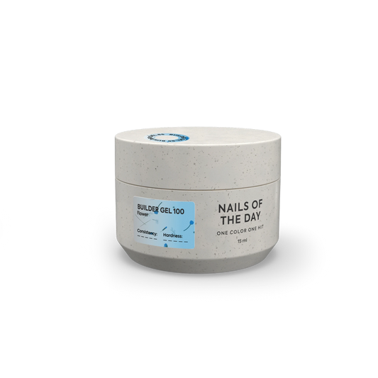 NAILSOFTHEDAY Builder Gel 100 — light blue builder gel with dried flowers, 15 ml