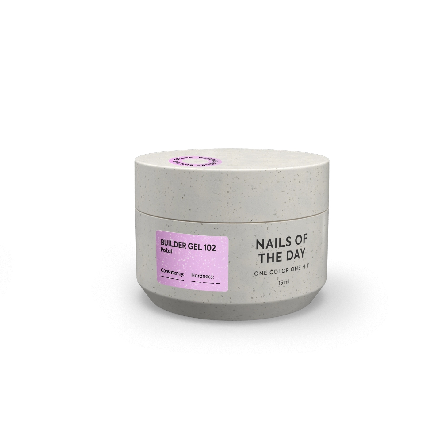 NAILSOFTHEDAY Builder Gel 102 — milky-pink builder gel with gold foil, 15 ml