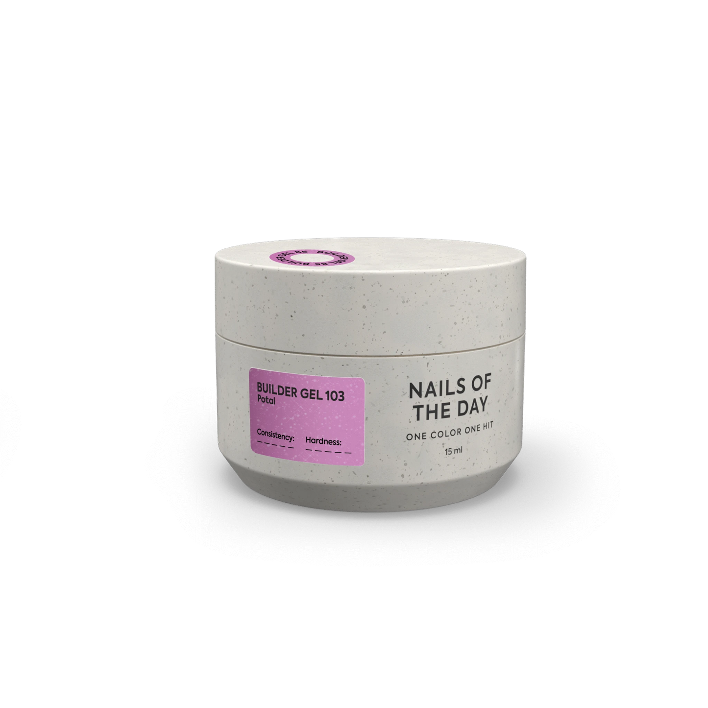 NAILSOFTHEDAY Builder Gel 103 — pink builder gel with gold foil, 15 ml